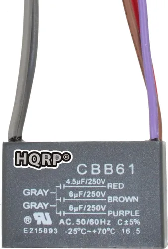 Miniatura 13 de HQRP Condensador de ventilador de techo CBB61 1uf+2uf de 3 cables listado UL