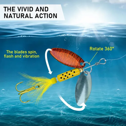 Miniatura 6 de THKFISH Spinnerbait Spinners Spinnerbait señuelos de trucha Señuelos de pesca para lubina trucha Crappie
