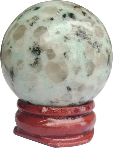 Miniatura 32 de Escultura de esfera de adivinación de cristal curativo de labradorita negra de 1.575 pulgadas, bola de piedras preciosas, colección decorativa