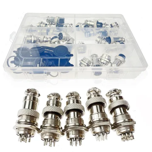 Miniatura 3 de Lsgoodcare Kit de surtido de 48 piezas, conector de cable de aviación macho hembra de 6 pines, 7 pines, 8 pines, 9 pines, 10 pines, rosca de 16 mm