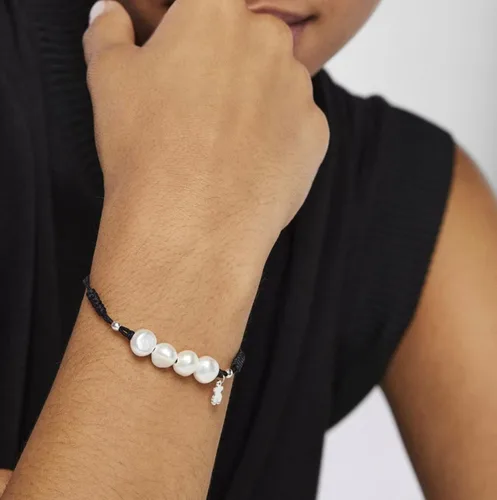 Miniatura 7 de Tous Jewelry "Icon Pearl Silver" pulsera de plata 925, ajustable, con cordón de nailon y 4 perlas de cultivo.