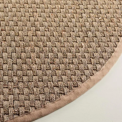 Miniatura 5 de SAFAVIEH Alfombra de Área 10' Cuadrada - Colección de Fibra Natural - Grande - Natural y Beige, Hierba Marina, Patrón de Tejido de Canasta con Borde