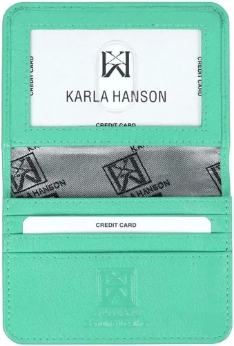Miniatura 8 de Karla Hanson Tarjetero de cuero con bloqueo RFID Rosa encendido