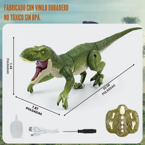 Miniatura 3 de Juguetes de dinosaurio con control remoto para niños de 4 a 7 y de 8 a 12 años - Los mejores regalos de cumpleaños para niños de 4 a 12 años