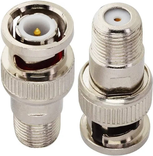 Adaptador coaxial tipo F a BNC BNC macho a F hembra, conector coaxial RG6 conector coaxial para cámara CCTV escáner satelital RG6/RG59/RG58/SDI/HD