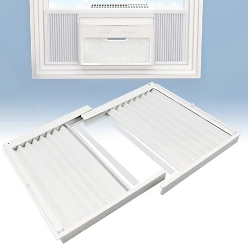 Flamorrow Paneles laterales de aire acondicionado de ventana con marco, se adapta a aires acondicionados de ventana de 22,000 BTU, kit de relleno de