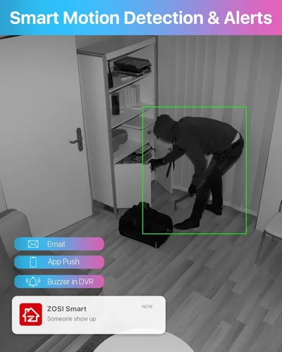 Miniatura 6 de ZOSI Paquete de 4 cámaras de seguridad domo 1080P 1920TVL HD-TVI, visión nocturna, cámara CCTV de vigilancia para interiores y exteriores de 2 MP