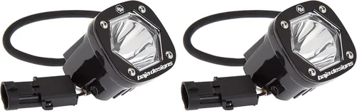 Miniatura 2 de Baja Designs Cápsulas de luz auxiliar LED S1 - Ajuste universal con arnés de cableado, 2 LED (esquina ancha; ámbar)