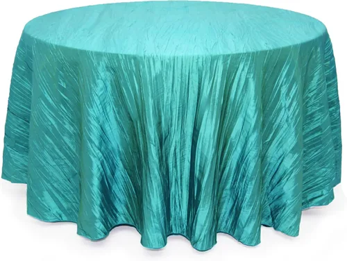 Miniatura 46 de Your Chair Covers - Mantel redondo de tafetán arrugado de 132 pulgadas - Mantel de comedor color champán, brillante aplastado para bodas, fiestas