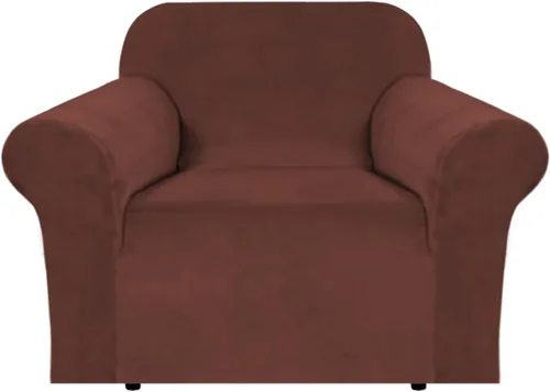 Miniatura 96 de H.VERSAILTEX Funda de terciopelo elástico para sillón, funda para sillón de 1 cojín para sala de estar, funda de muebles hecha de terciopelo grueso