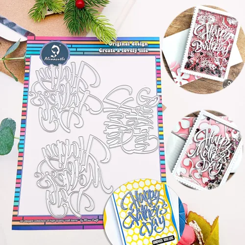 Miniatura 9 de Alinacutle 3 troqueles de metal troquelados de metal para hacer tarjetas hechas a mano, plantillas de papel, manualidades, álbumes de recortes