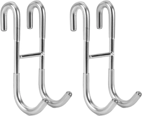 Simtive Ganchos para puerta de ducha (paquete de 2), ganchos para toallas para puerta de vidrio sin marco, ganchos para escobilla de ducha, color