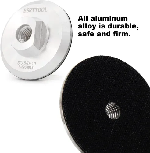 Miniatura 4 de Almohadilla de respaldo de aluminio de 3 pulgadas, almohadilla de respaldo de gancho de 5/8 "-11 roscas para amoladora angular (3 pulgadas)