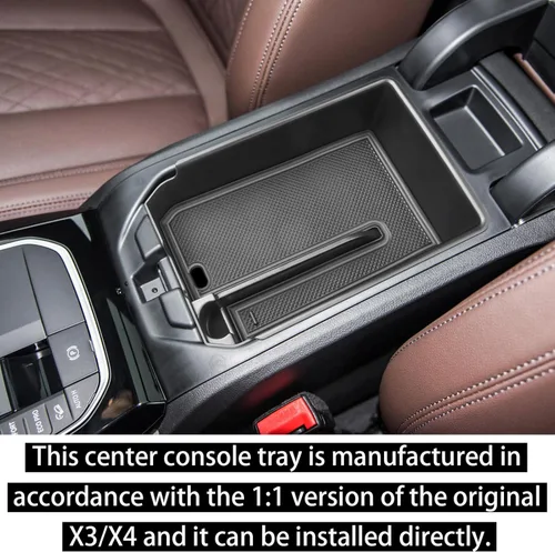 Miniatura 3 de RUNROAD Bandeja organizadora de consola central compatible con BMW X3 G01 2018-2024 y para accesorios BMW X4 G02 2019-2025, inserción de caja