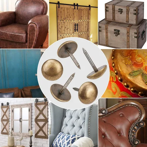 Miniatura 3 de Tachuelas retro de latón puro sólido como tachuelas de tapicería antiguas para muebles, pasadores decorativos para madera, tachuelas de alfombra