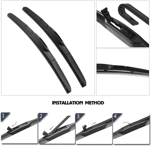 Miniatura 7 de Juego de 3 limpiaparabrisas delantero y trasero compatible con Nissan Juke F15 2010-2016 limpiaparabrisas de 22 pulgadas + 14 pulgadas + 12 pulgadas