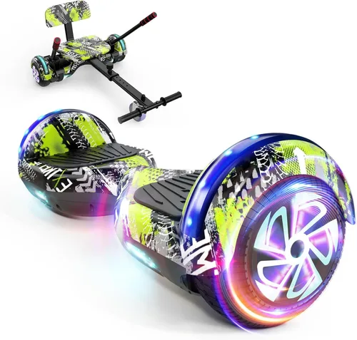 Miniatura 22 de LIEAGLE Hoverboard - Patineta autoequilibrante de 16.5 cm, 6.5 pulgadas, con ruedas Bluetooth, luces LED, para niños y adultos A01-blanco