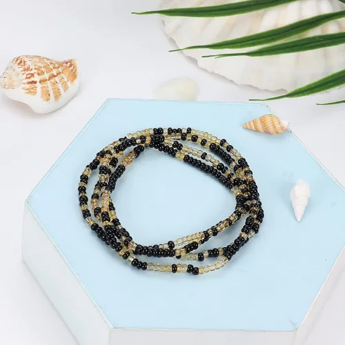 Miniatura 4 de Sailimue 3 cuentas de cintura para mujer, cuentas de vientre de cadena elástica, cuentas de cintura africana para mujer, tallas grandes, joyería