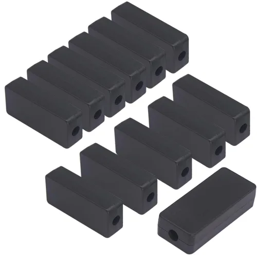 Miniatura 13 de Zulkit 12 cajas de proyecto de plástico ABS para proyectos eléctricos, caja de conexiones de energía, color negro, 1.97 x 1.10 x 0.59 pulgadas