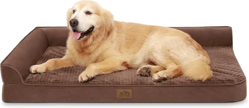 Miniatura 25 de COZY KISS Cama ortopédica para perros de tamaño mediano y pequeño, cama de jaula para perros, cama en forma de L con parte inferior antideslizante