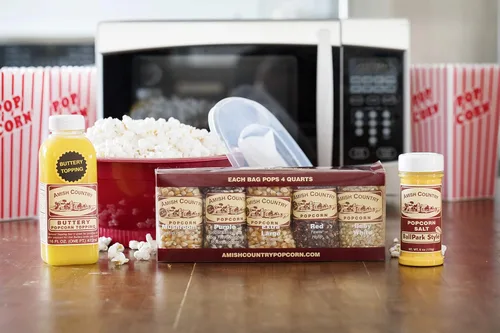 Miniatura 6 de Amish Country Popcorn - Juego de regalo de 4 onzas (10 unidades surtidas) y paquete de palomitas de maíz de silicona roja El juguete para reventar