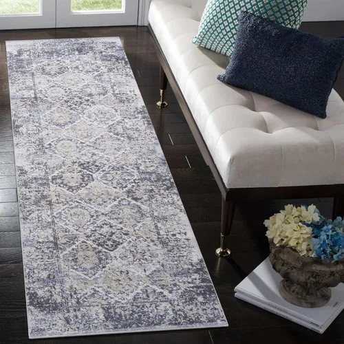 Miniatura 56 de NAAR PAYAS Collection - Alfombra de área de 6 x 9 pies, diseño de medallón crema y azul, no se desprende, resistente a las manchas, para sala