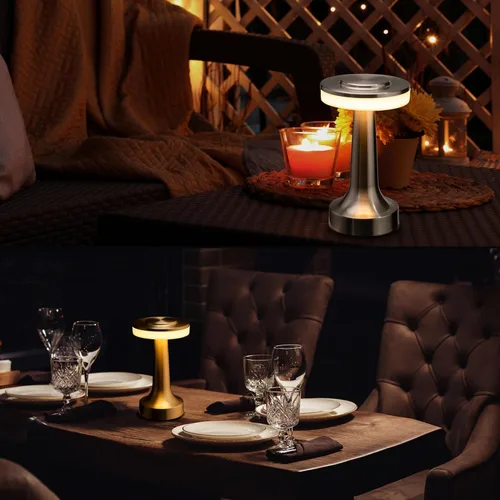 Miniatura 6 de O'Bright Lámpara de mesa LED portátil con sensor táctil, brillo de 3 niveles, batería recargable de hasta 48 horas de uso, luz nocturna para Blanco