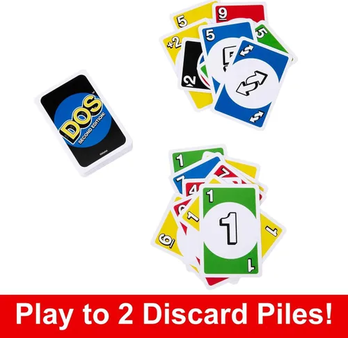 Miniatura 3 de Mattel Games DOS Juego de cartas de segunda edición para niños y familias, baraja accesible para daltónicos para grupos y fiestas