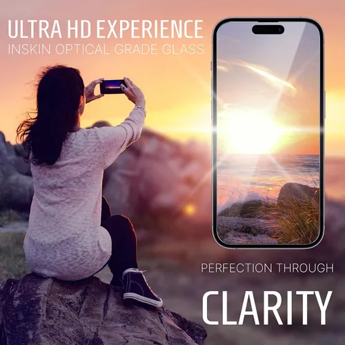 Miniatura 6 de Inskin Protector de pantalla de vidrio templado para iPhone 14 Pro Max de 6.7 pulgadas, paquete Ultimate 2+2 con protector de lente de cámara