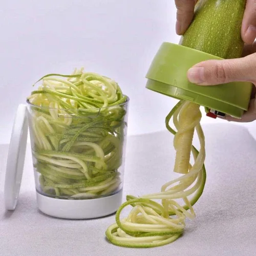 Miniatura 9 de Espiralizador de verduras, fabricante de fideos de calabacín, cortador en espiral de verduras para pepino, calabacín, zanahoria, preparación