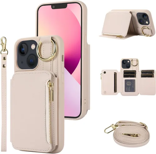 Miniatura 12 de UEEBAI Funda tipo cartera cruzada para iPhone 13 Pro Max de 6.7 pulgadas, tarjetero con función atril y bloqueo RFID, funda de piel sintética