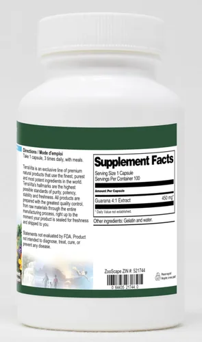 Miniatura 2 de Guaraná 4: 1 – 450 mg (100 °Cápsulas, Zin: 521744), 1
