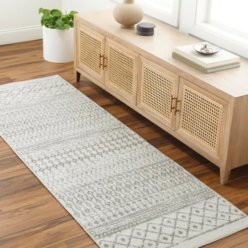 Miniatura 13 de Livabliss Alfombras de Área - Alfombra Chester Boho Marroquí Negra de 2x16 para Sala de Estar y Dormitorio - Alfombra Geométrica Blanca y Gris