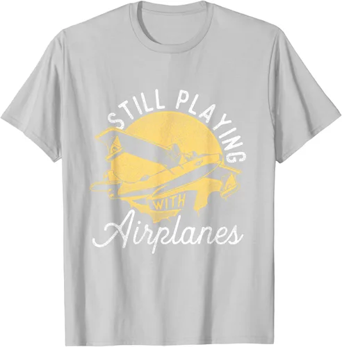 Miniatura 65 de Still Playing With Airplanes - Camiseta de control remoto RC Avión Piloto, Negro