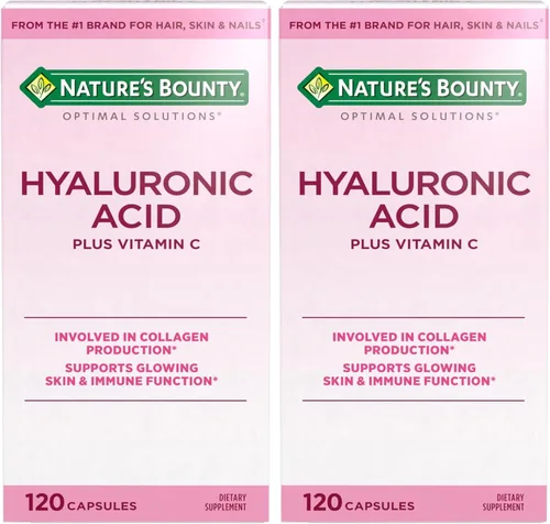 Miniatura 8 de Nature's Bounty Suplemento de vitamina C y ácido hialurónico, apoya la piel brillante, la función inmunológica y la producción de colágeno, 120