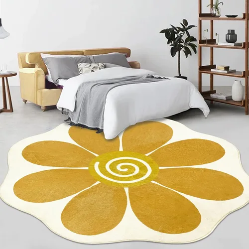 Miniatura 3 de USTIDE Alfombra redonda grande de 63 pulgadas, alfombra circular floral para sala de estar, dormitorio, lavable y suave, alfombra de piso