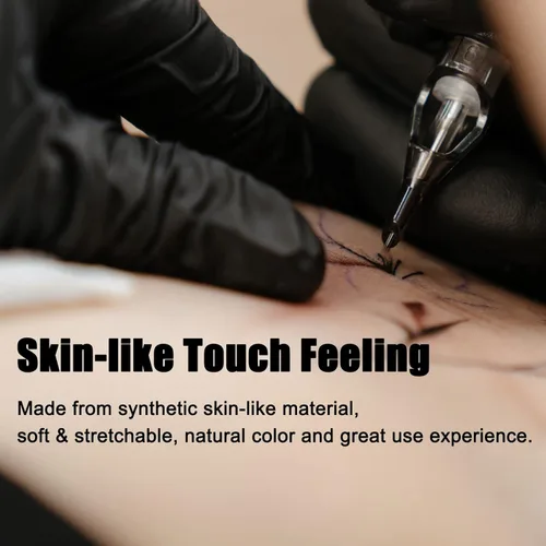 Miniatura 3 de 20 hojas de tatuajes falsos para práctica, doble cara, 86 piel falsa en blanco para artistas del tatuaje