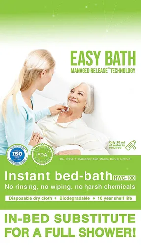 Miniatura 3 de Easy Bath - Toallitas de baño 100% biodegradables sin enjuague, hipoalergénicas con tecnología de liberación administrada, ducha completa con solo