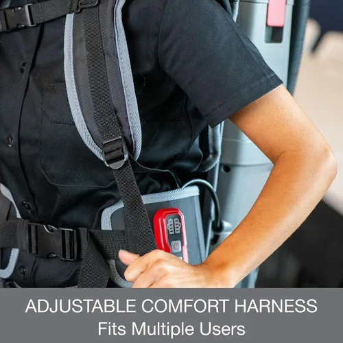 Miniatura 6 de Sanitaire Transport - Aspiradora comercial inalámbrica de mochila con varilla ajustable, baterías duales de 24V, controles de mano, SC580A. Gris