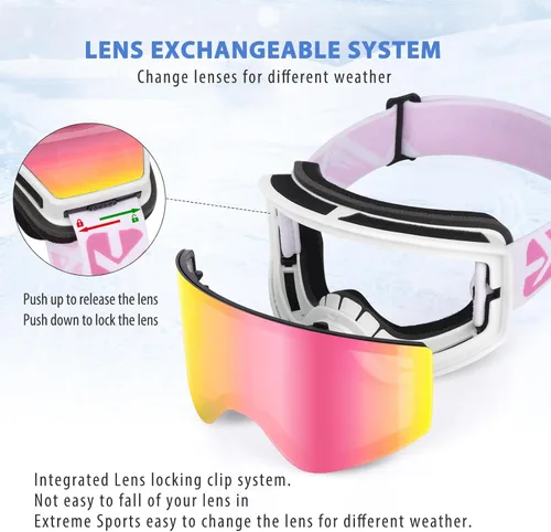 Miniatura 5 de EXP VISION Gafas de Esquí/Snowboard Parent-child Gafas de Nieve Sobre Gafas para Hombres, Mujeres, Adolescentes y Niños Gafas de esquí para adultos