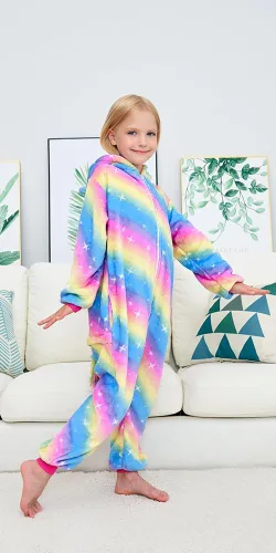 Miniatura 30 de Pijama de unicornio unisex para niños, enteritos para disfraz, Halloween