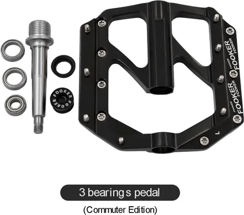 Miniatura 7 de FOOKER Bike Pedals Non-Slip Aluminum Alloy MTB Mountain Bike Pedals 3 Bearing 9/16" for Road BMX MTB Bikes