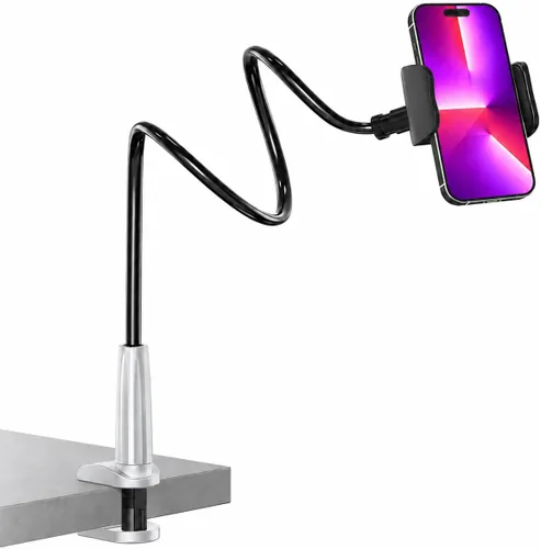 Miniatura 11 de MAGIPEA Soporte de teléfono de cuello de cisne para cama, soporte flexible de teléfono celular de 34 pulgadas para escritorio, soporte de abrazadera