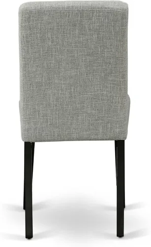 Miniatura 12 de East West Furniture ABP1T06 Abbott Parson - Sillas de comedor Shitake de tela de lino, juego de 2, color negro
