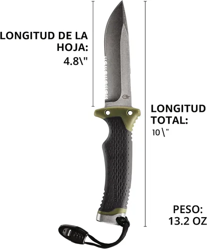 Miniatura 7 de Gerber Gear Ultimate Cuchillo de Supervivencia, Cuchillo de Hoja Fija con Filo Combinado, incluye Iniciador de Fuego y Varilla de Ferrocerio