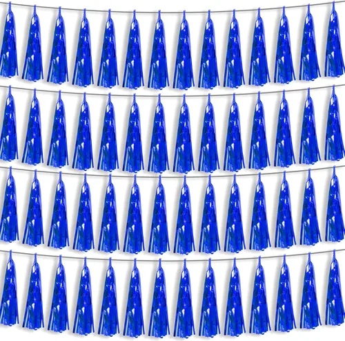Miniatura 13 de 4P Guirnalda de Borla de Flecos de Aluminio Metálico Negro para Flotas de Desfile, Despedida de Soltera, Boda, Cumpleaños, Halloween, Navidad