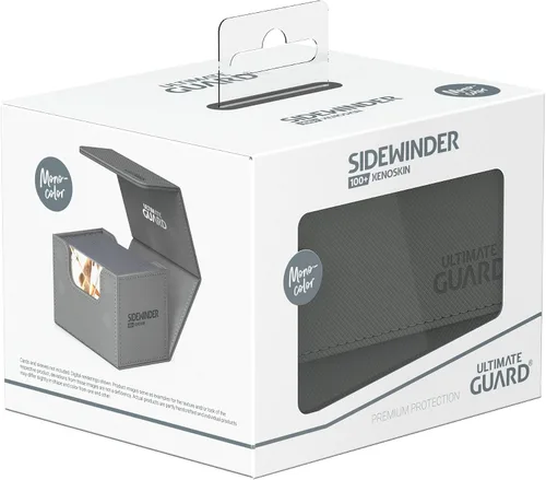 Miniatura 6 de Ultimate Guard Sidewinder 100+, caja de cubierta para 100 tarjetas TCG de doble manga, gris, cierre magnético y forro interior de microfibra para un