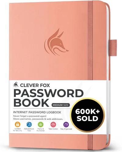 Miniatura 19 de Clever Fox - Libreta de contraseñas con pestañas alfabéticas, organizador de direcciones de Internet, tamaño grande, para inicios de sesión en Azul