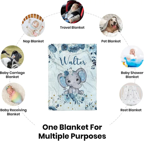 Miniatura 7 de Manta de Bebé Personalizada para Niños, Manta de Bebé Personalizada con Nombre, Mantas Personalizadas con Nombre Suaves y Acogedoras para Niños