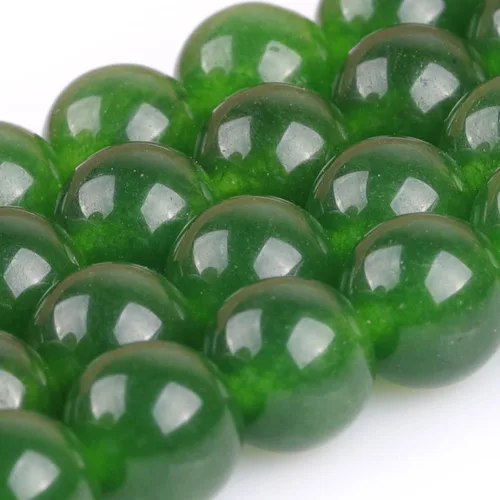 Miniatura 2 de JOE FOREMAN Cuentas redondas de piedra natural de jade de Taiwán verde de 0.315 in para fabricación de joyas, cuentas de 15 pulgadas, piedras Jade